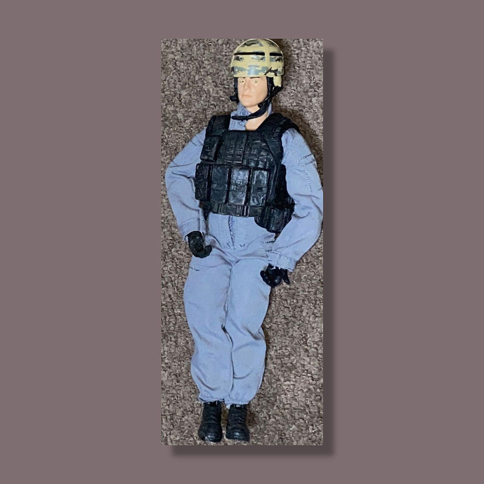 12in Modern Military Action Figure with Camo Helmet & Tactical Vest