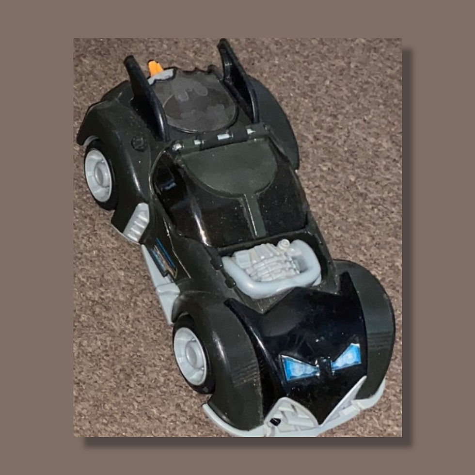 Imaginext DC Super Friends Batmobile Vehicle Black Blue Eyes