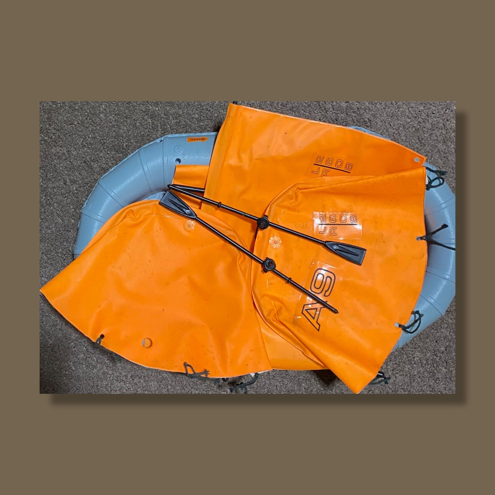 Action Man Inflatable Dinghy & Sails Grey Hull Orange Sails