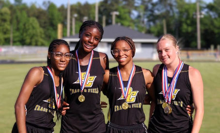 Pamlico County Girls 4x4 Track Relay Team Breaks a School Record