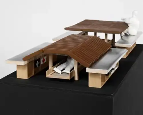 Park Table Converted into Shelter