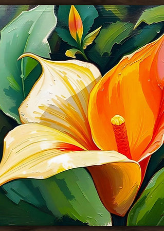 "CALLA LILY YELLOW" Framed