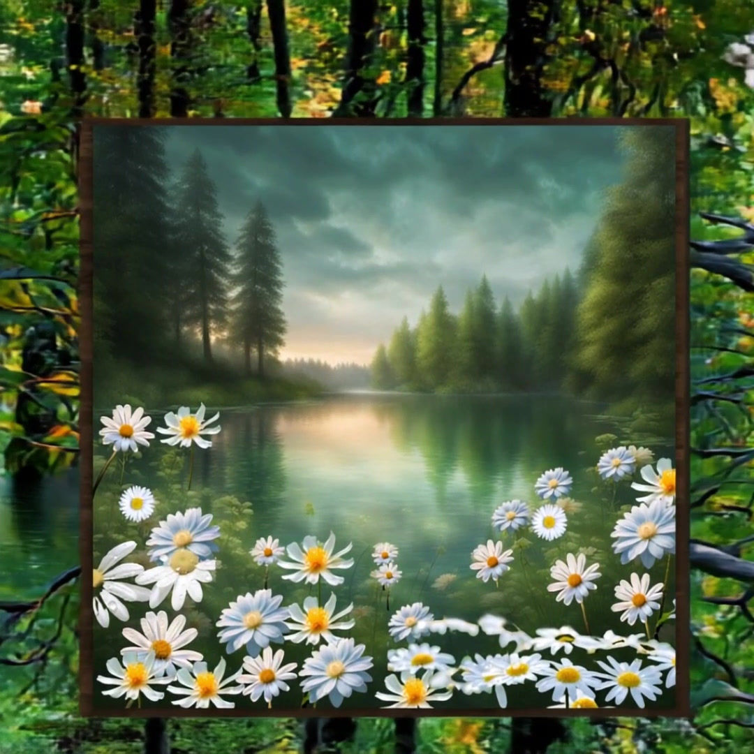 "LAKE DAISIES" Framed