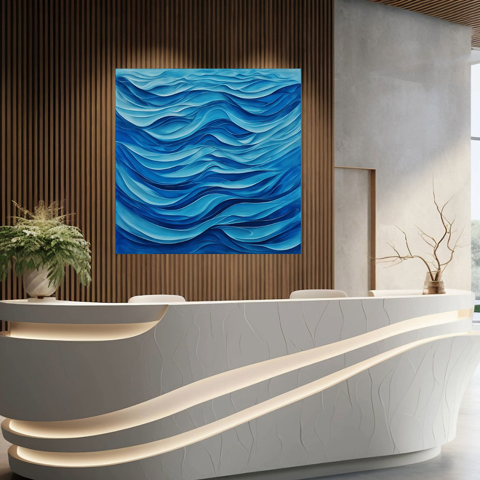 Thumbnail: blue waves wall art home decor canvas art work