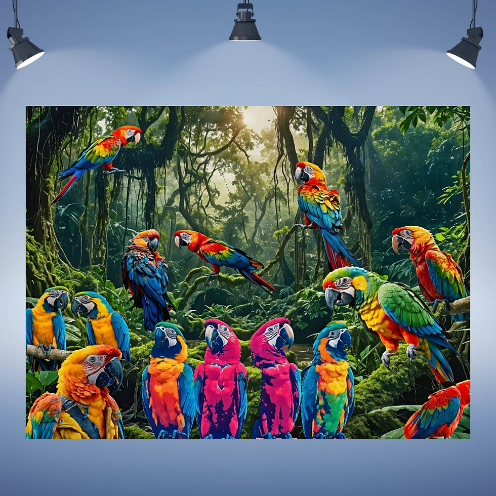 Parrots wall art home decor canvas art work