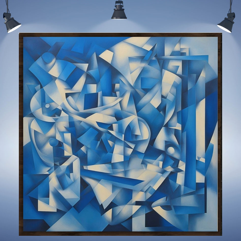Thumbnail: "BLUE CUBISM" Framed