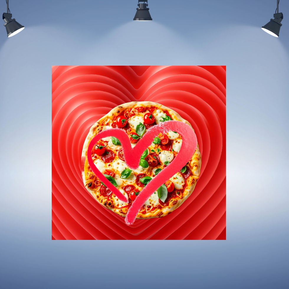 Love pizza food abstract wall art home decor canvas art work