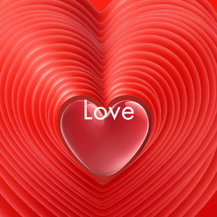 A big heart on top of many hearts to represent Love