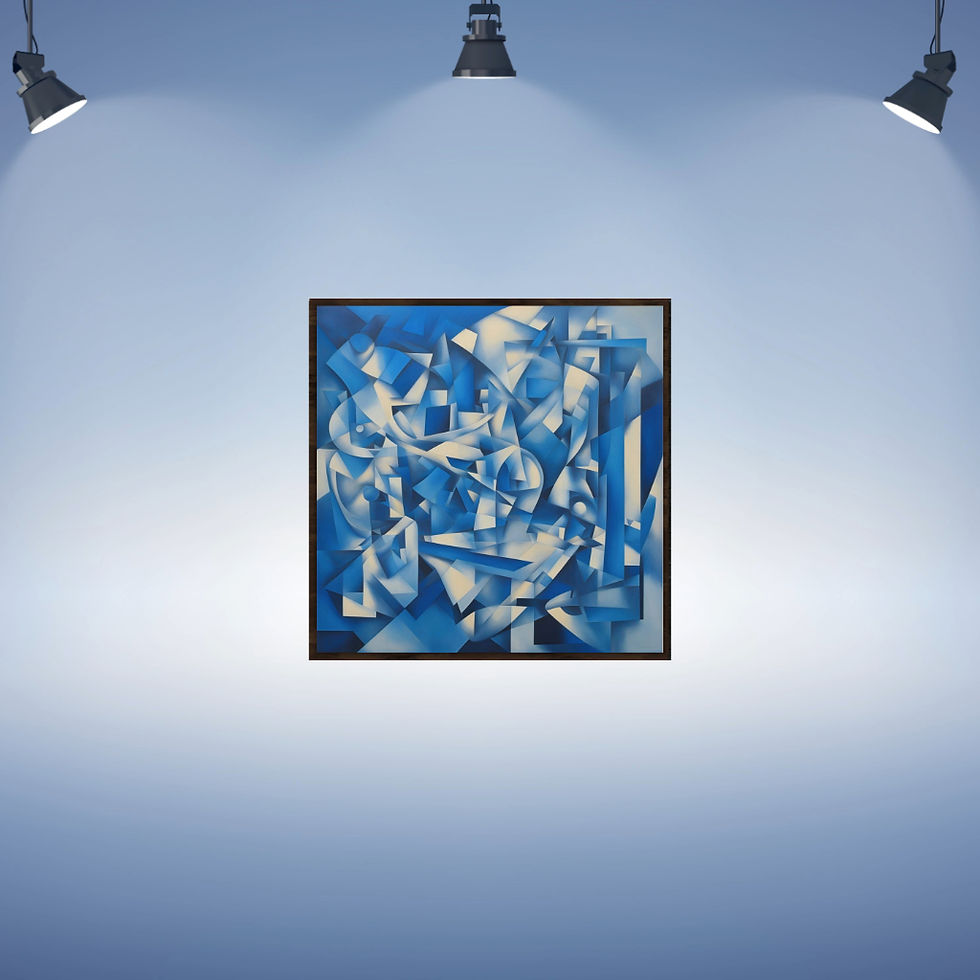 Thumbnail: "BLUE CUBISM" Framed