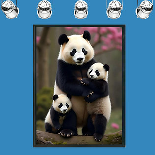 "PANDA & CUBS" Framed
