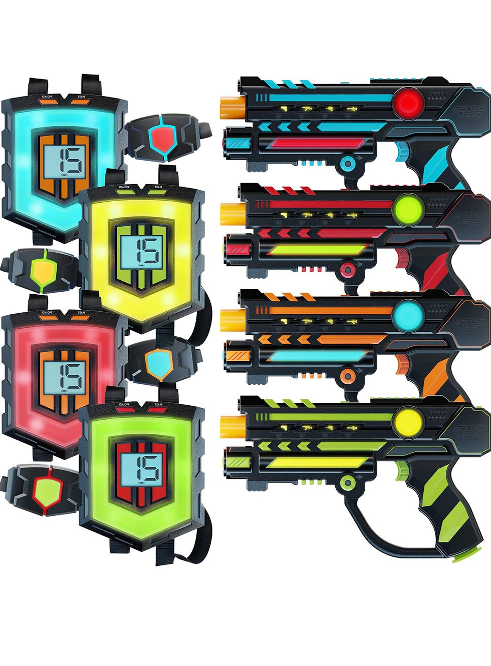 Thumbnail: 12 Laser tags Gun with vests for kids and adults with combat battlefield 