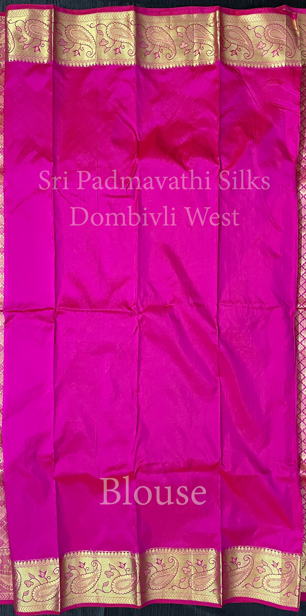 Thumbnail: Baby Pink and Dark Pink with Small Checked Pattern Kancheepuram Pure Silk Saree