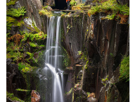The hidden waterfall in Dinorwic Quarry