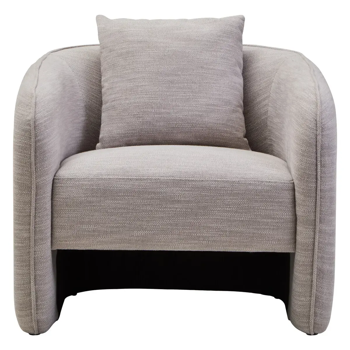 Bilani Grey Linen Effect Curved Chair