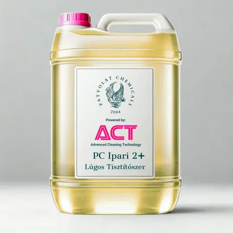 10l es műanyag kanna előnézete, benne áttetsző halványsárga folyadék + a patyolat chemicals logójával ellátott matrica