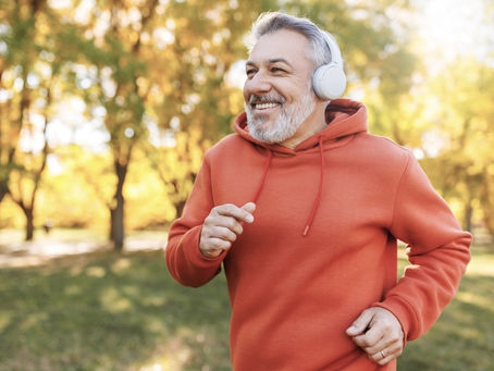 Smiling man running after getting TRT in Fountain Valley CA
