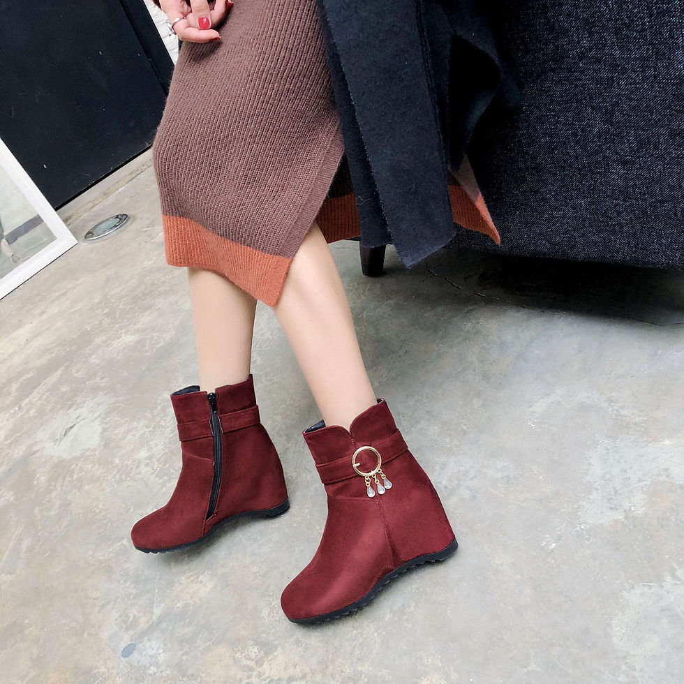Thumbnail: Trendy Winter Short Ankle Boots with Tassels for Women