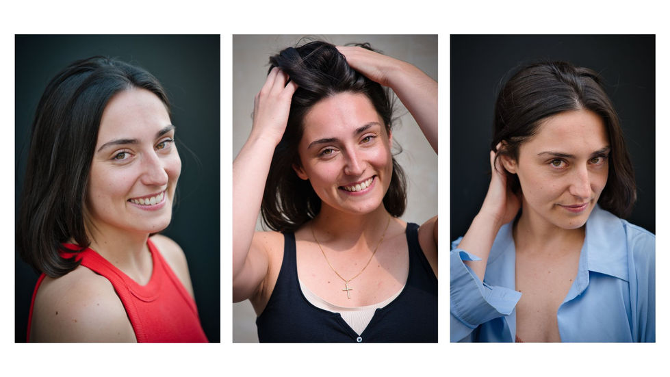 Photomontage de plusieurs portraits d'une actrice de cinéma