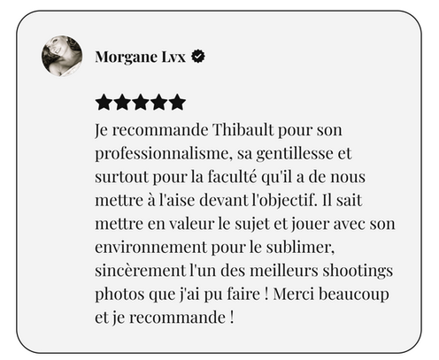Note et avis du client de l'entreprise TL Photography.fr