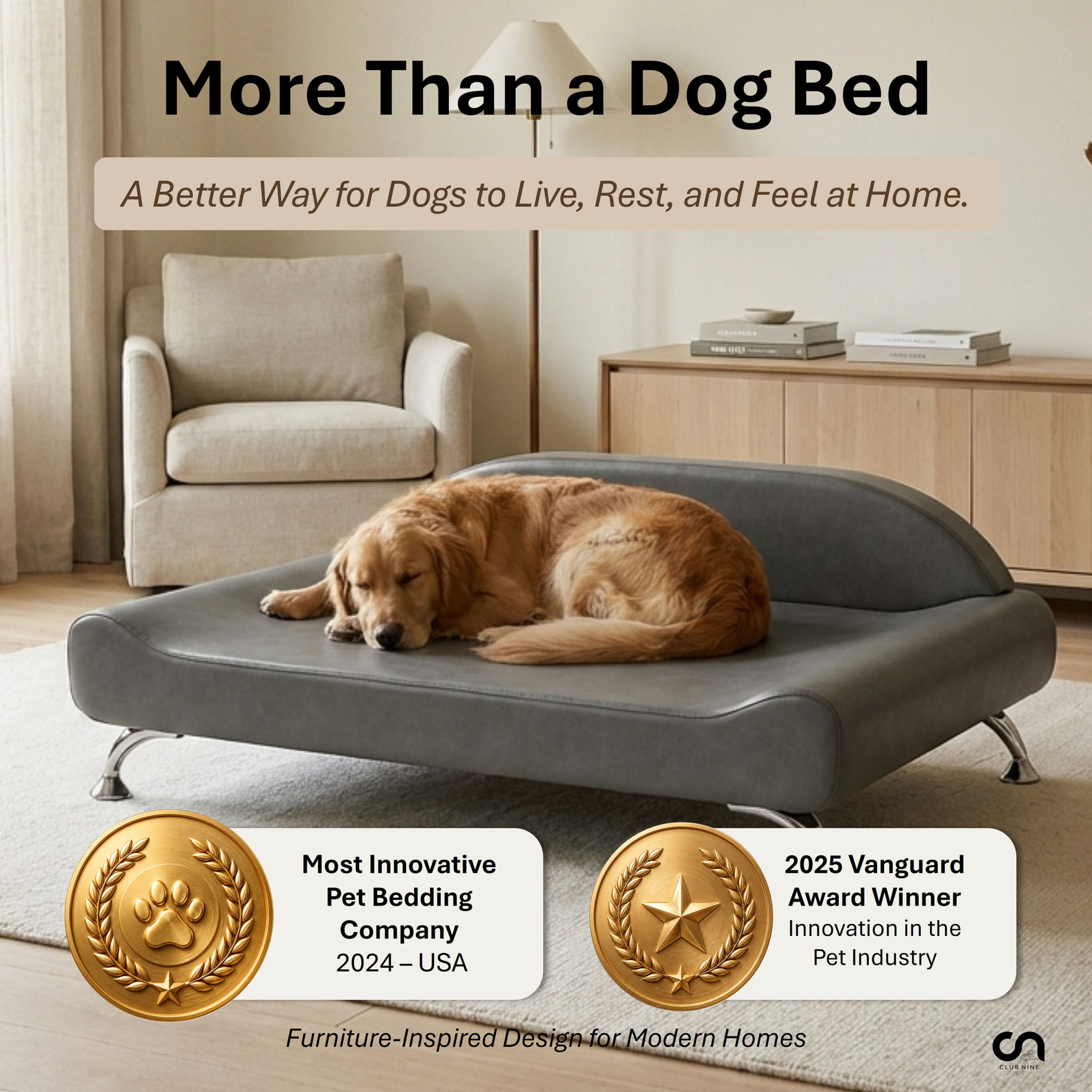 Club Nine Pets Dream Lounger Orthopedic Dog Bed for Large & Extra-Large Dogs Brand and Trust image
