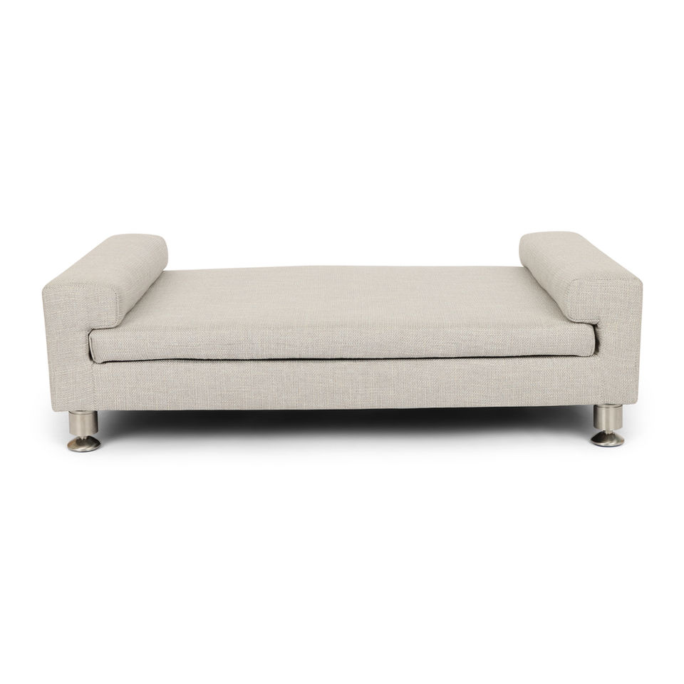 Luxe Ultra-Luxury Dog Settee in Linen Front View