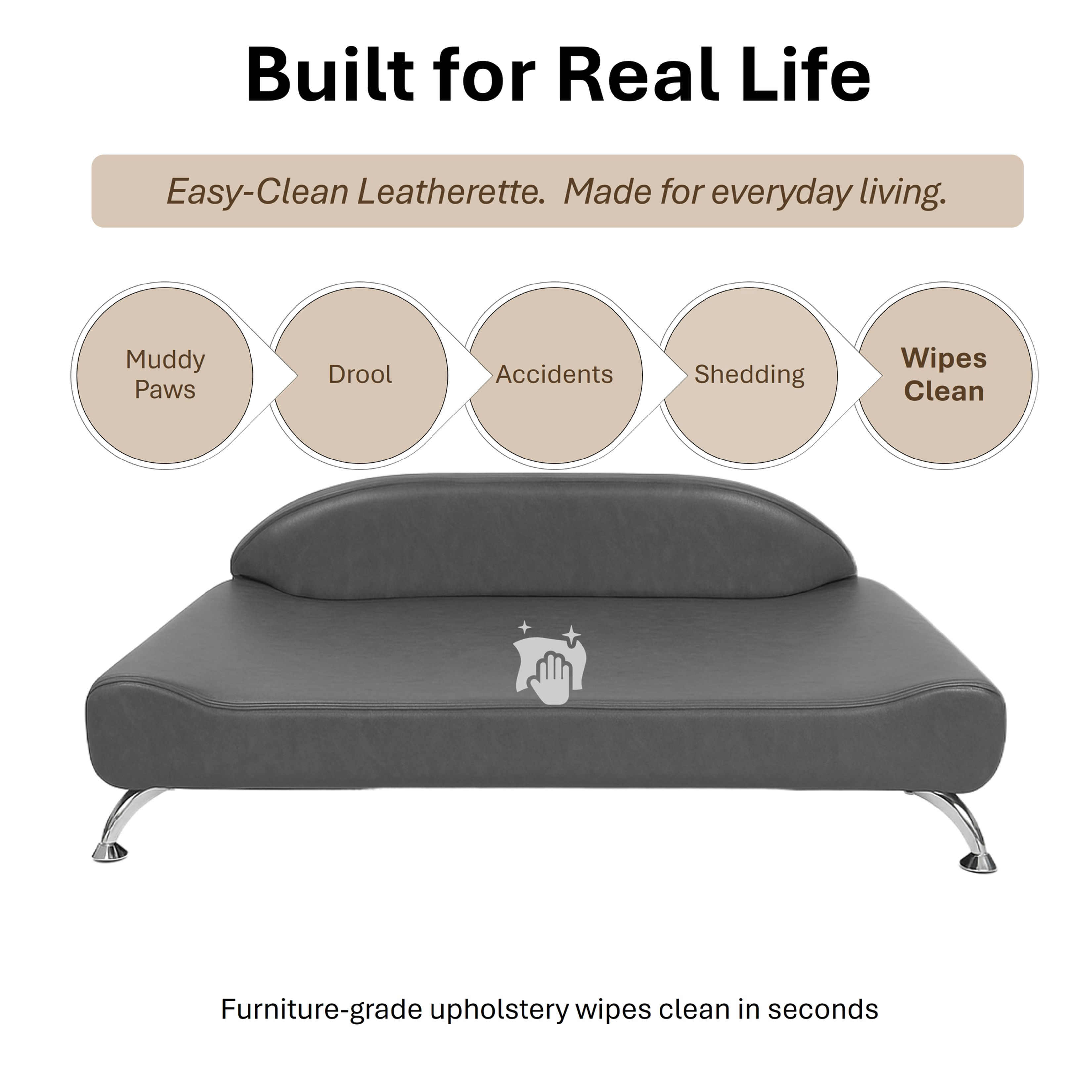 Club Nine Pets Dream Lounger Orthopedic Dog Bed for Large & Extra-Large Dogs Easy to Clean
