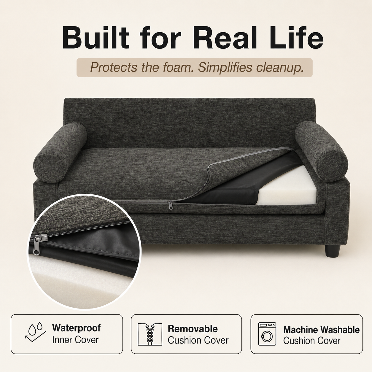 Blake Orthopedic Dog Sofa machine washable cushion cover