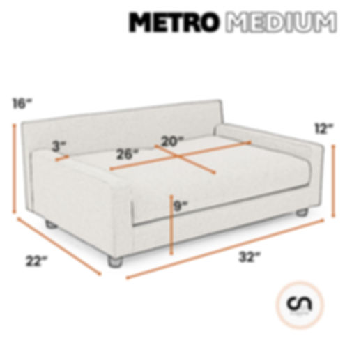 METRO True Orthopedic Dog Couch Bed Dimensions Medium