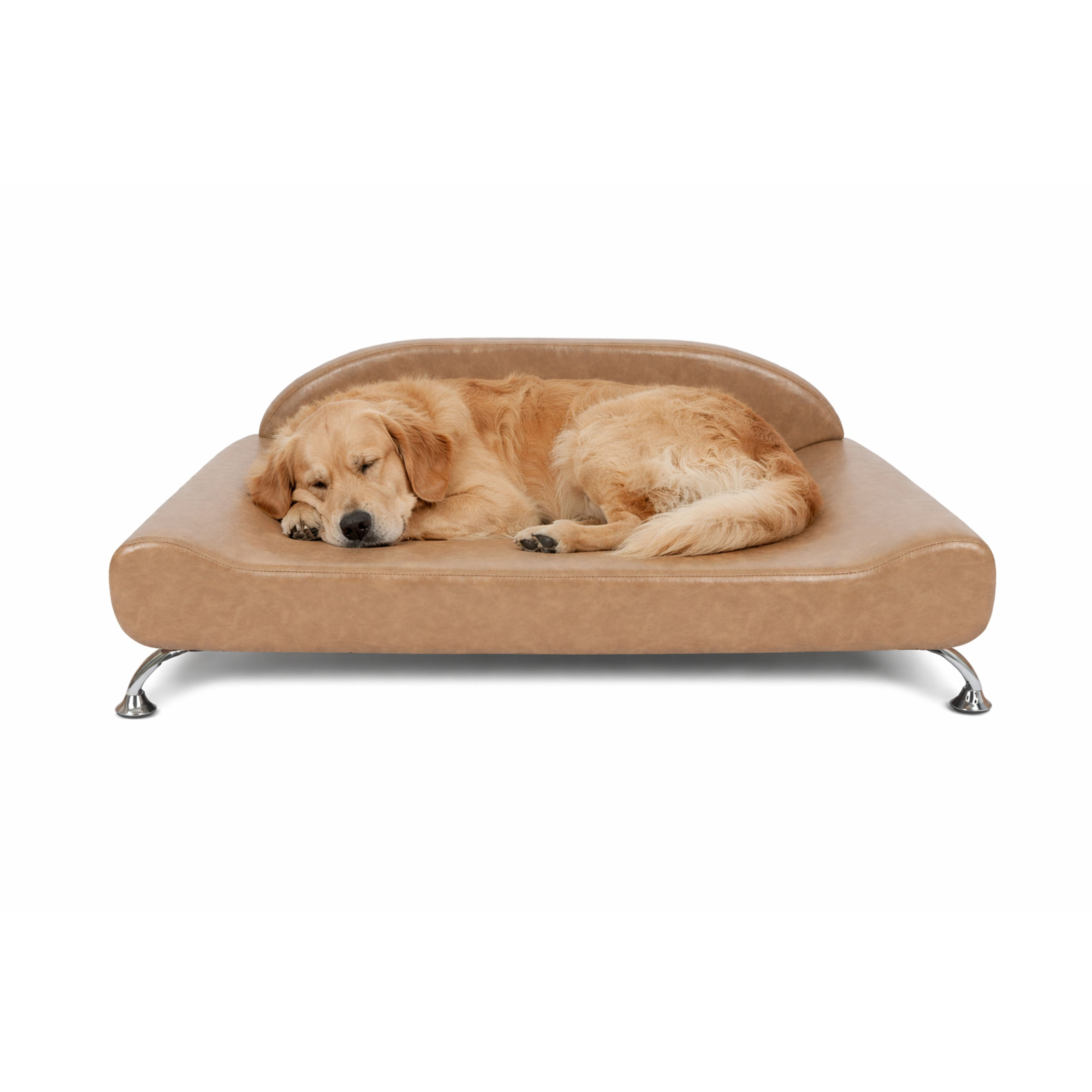 Dream Lounger Orthopedic Dog Bed for Large & Extra-Large Dogs in Cognac  with Dog