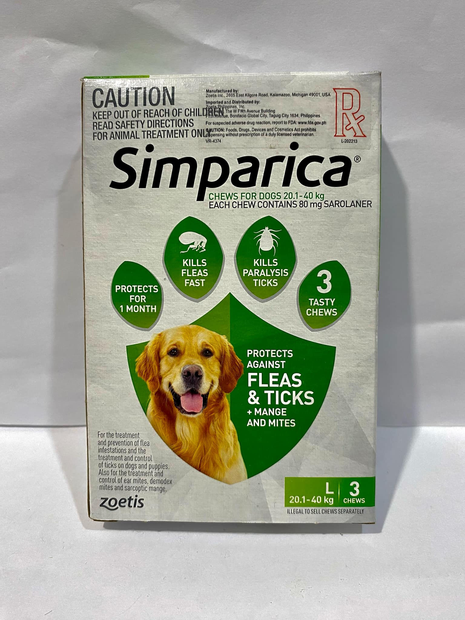 SIMPARICA (Chews for Dogs 20.1 -40Kg)