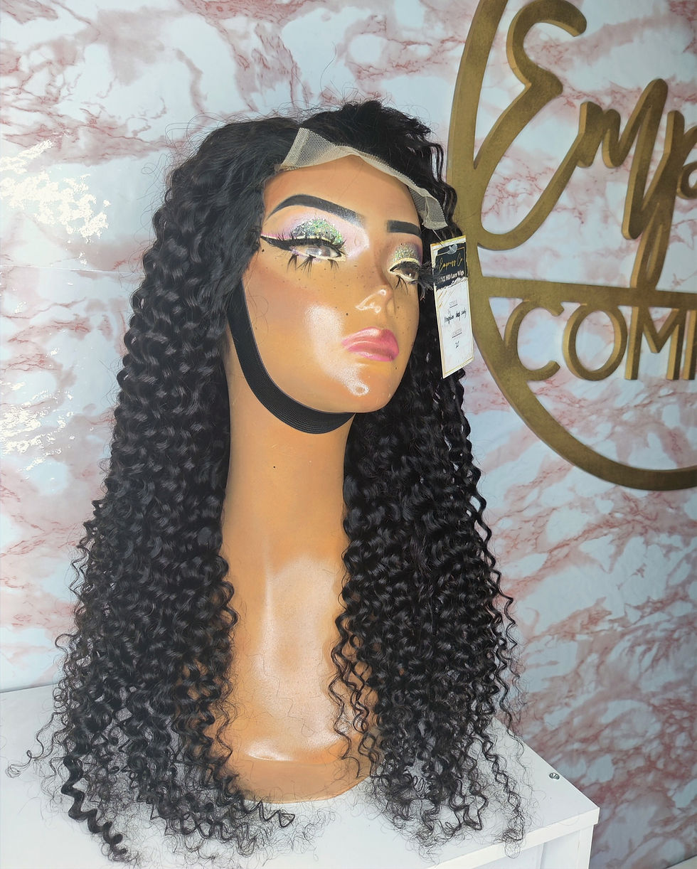 Thumbnail: RAW 5x5 HD Natural Black Athena Mongolian Deep Curly 22in