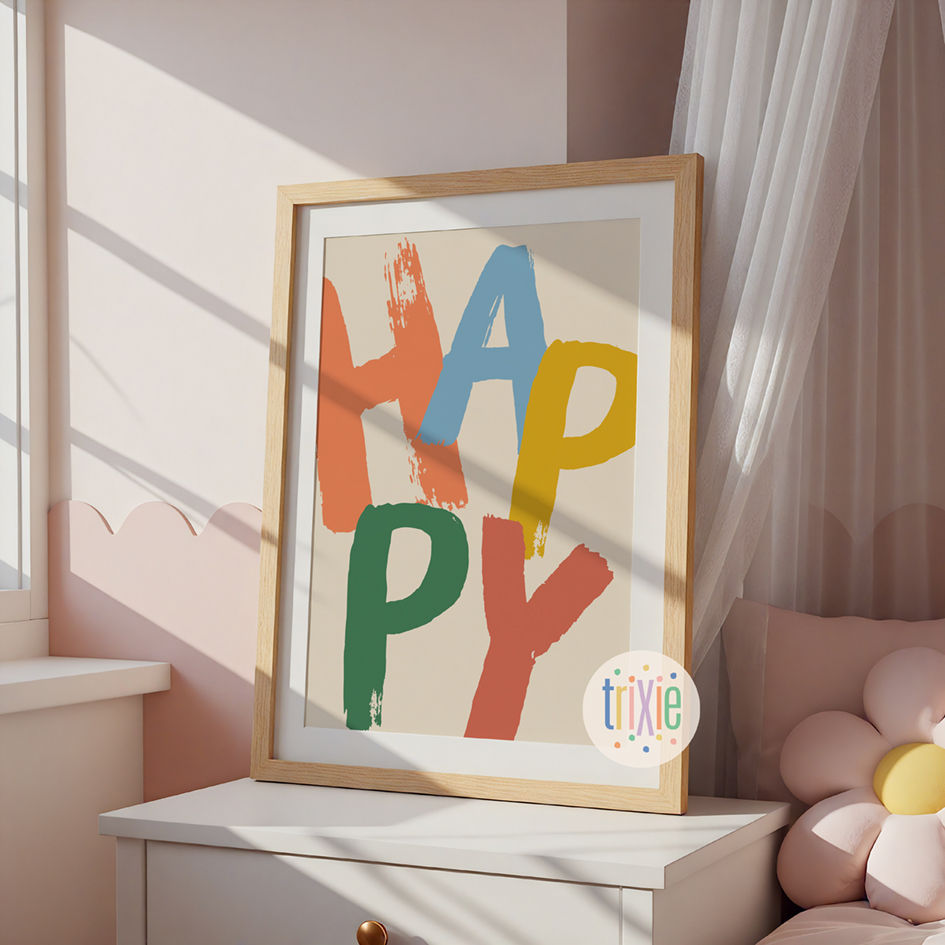 Thumbnail: 'HAPPY' quote print