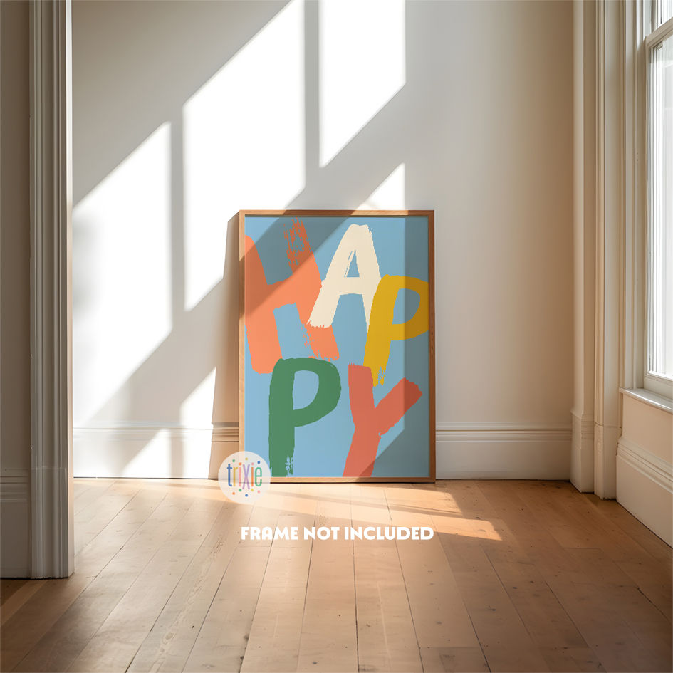 Thumbnail: 'HAPPY' quote print