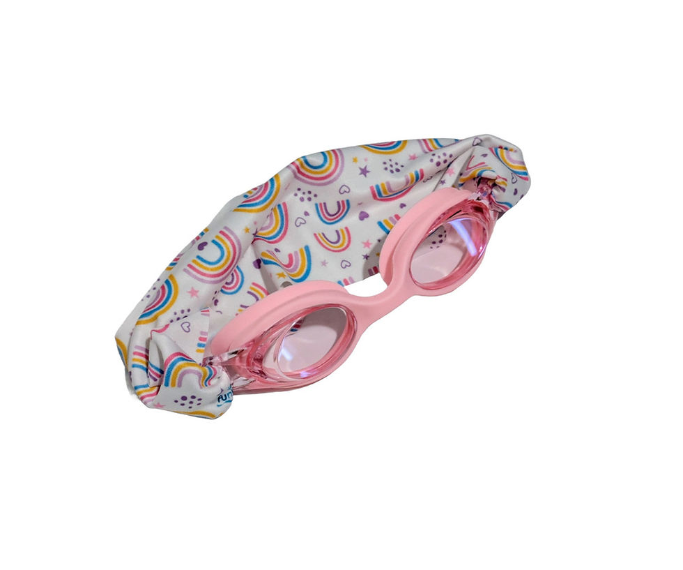 Miniatura: Gafas de Natación Infantiles Rosas con Turbante Arcoiris - Fun Water