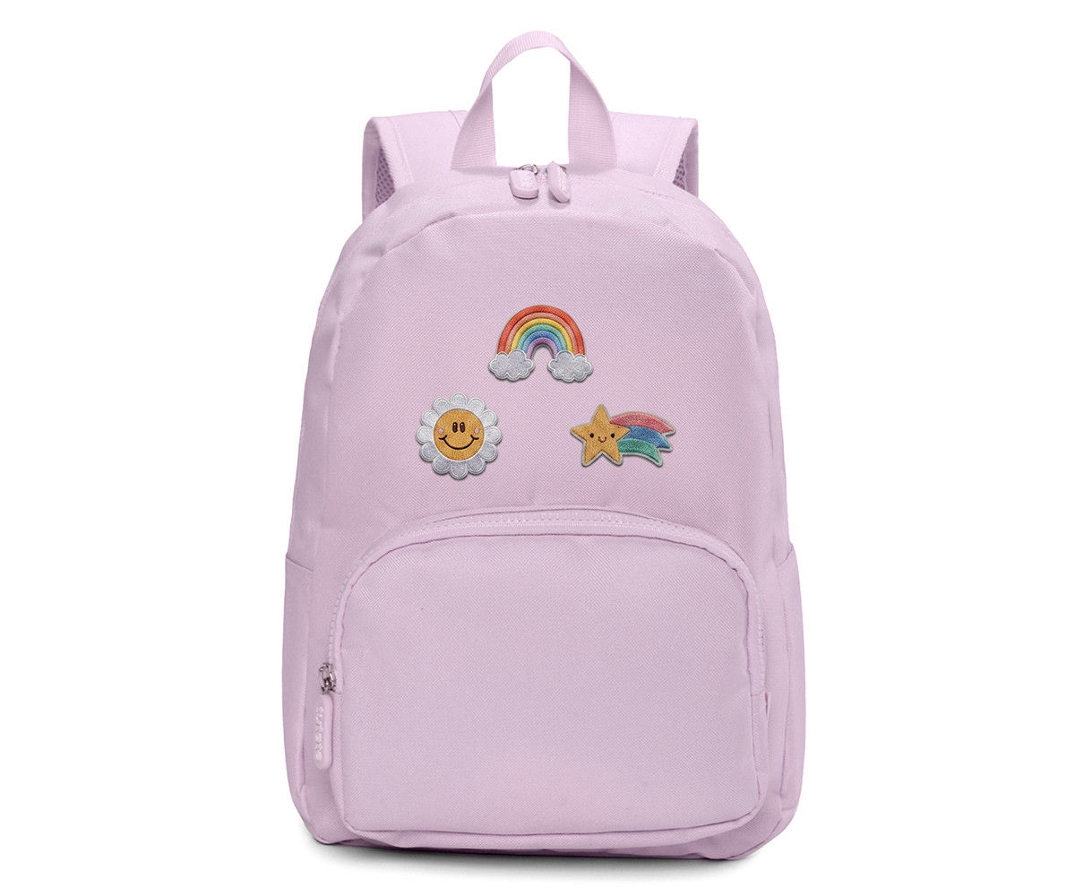 Mochila Solid Color Pink + 6 Parches Autoadhesivos Happy Day
