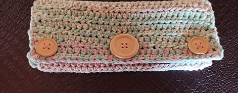 Pochette,étui,bouton,bois,satin,pression,crochet,art,bleu,rose,gris