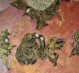art,peinture,acrylique,artiste,paint,tableau,canvas,painting,acrylic,abstrait,abstract,or,pocsa,feutre,pointillisme