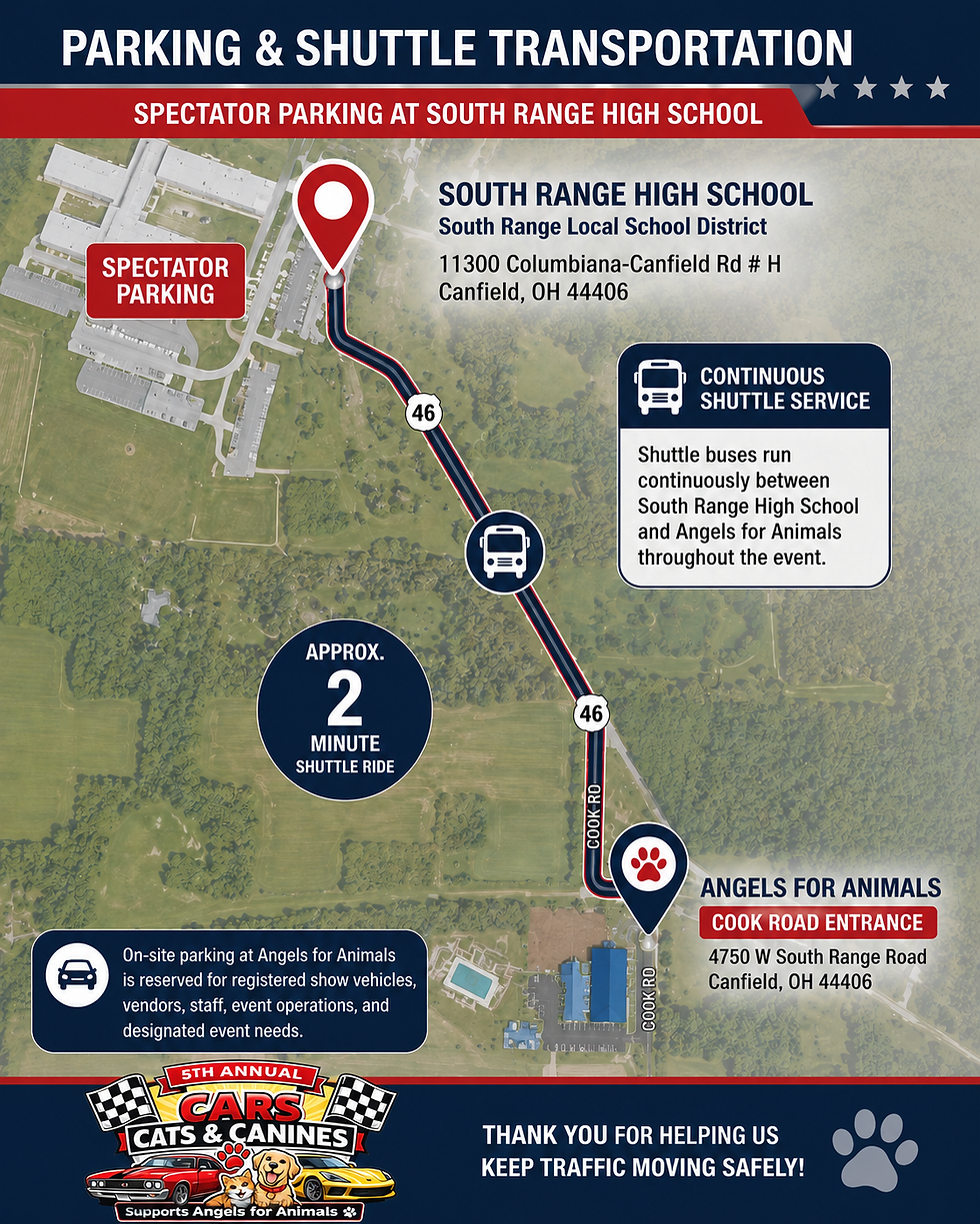 Map for Shuttle rides and spectator parking