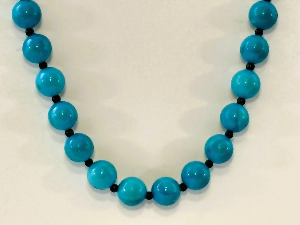 Thumbnail: Turquoise Beaded Necklace | Bold Blue Statement Jewelry | Boho Bead Strand