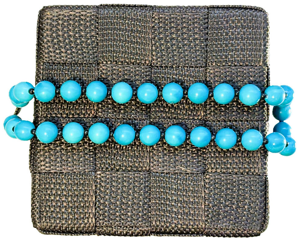 Thumbnail: Turquoise Beaded Necklace | Bold Blue Statement Jewelry | Boho Bead Strand