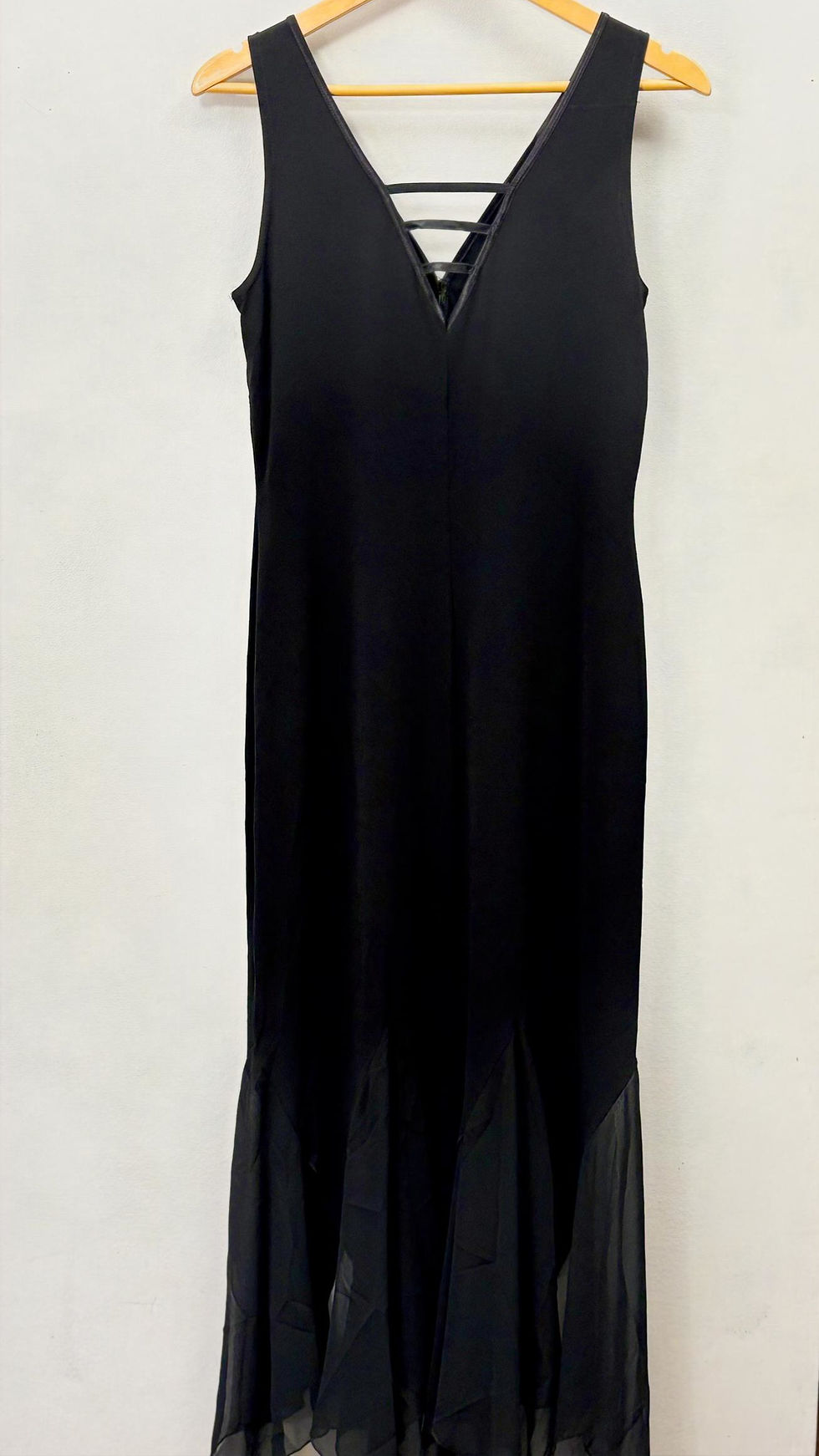 Thumbnail: Black Mesh Detail Midi Dress | Ethical Canadian Boutique Find | Size 12