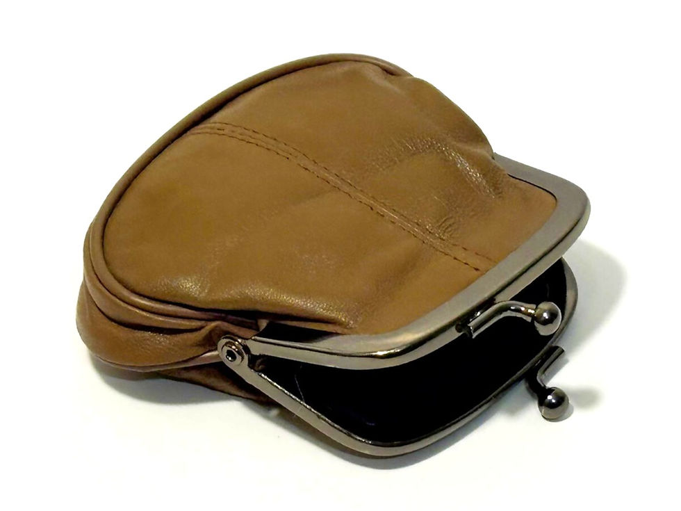 Thumbnail: Pleather Double-Snap Change Purse | Vintage Coin Pouch | Brown / Black / Purple
