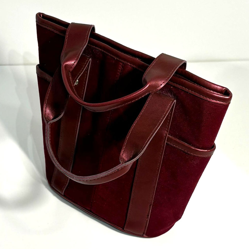 Thumbnail: Burgundy Mini Tote Bag – Elisabeth Arden Exclusive | Cotton & PVC Trim | Compact