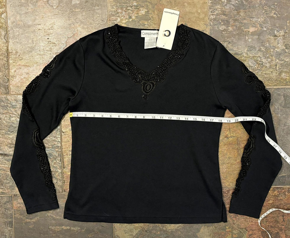 Thumbnail: Charcoal Lace-Trim Top – Feminine Crochet Detail, Soft Cotton Blend, Sustainable