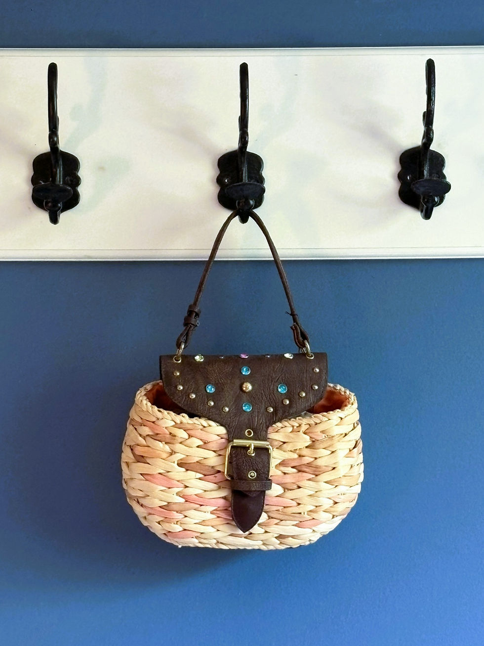Thumbnail: Sasha NY Straw & Suede Mini Purse – Rare Y2K Style P6781, Unused with Tag