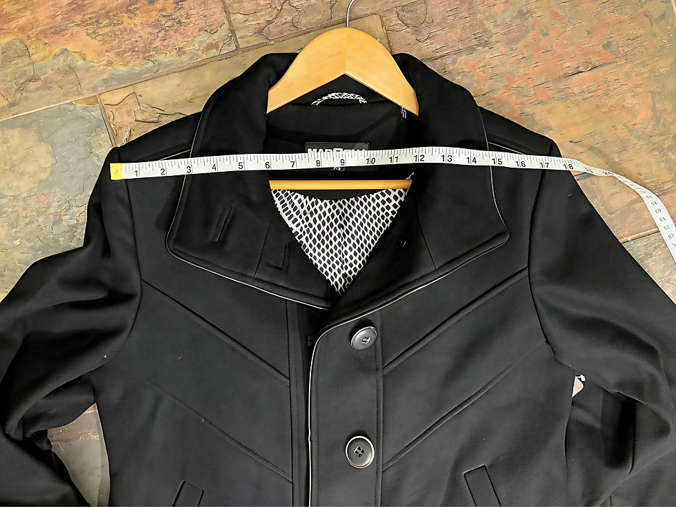 Thumbnail: Vintage black button-up coat with wide collar | Size S