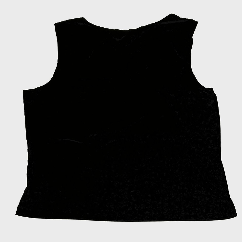 Thumbnail: Picadilly Black Textured Sleeveless Tank – Size XL