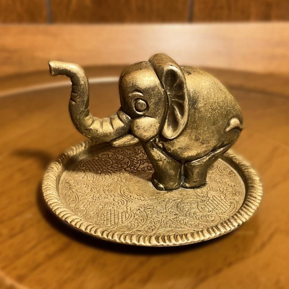 Thumbnail: Boho Elephant Ring Dish | Silver-Plated Jewelry Holder | Cute Trinket Tray