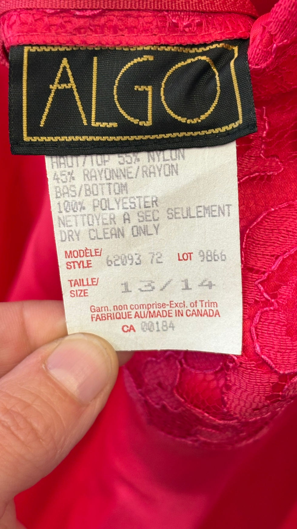 Thumbnail: Algo Pink Lace & Bow Party Dress | Sizes 5/6, 11/12, 13/14 | Made in Canada