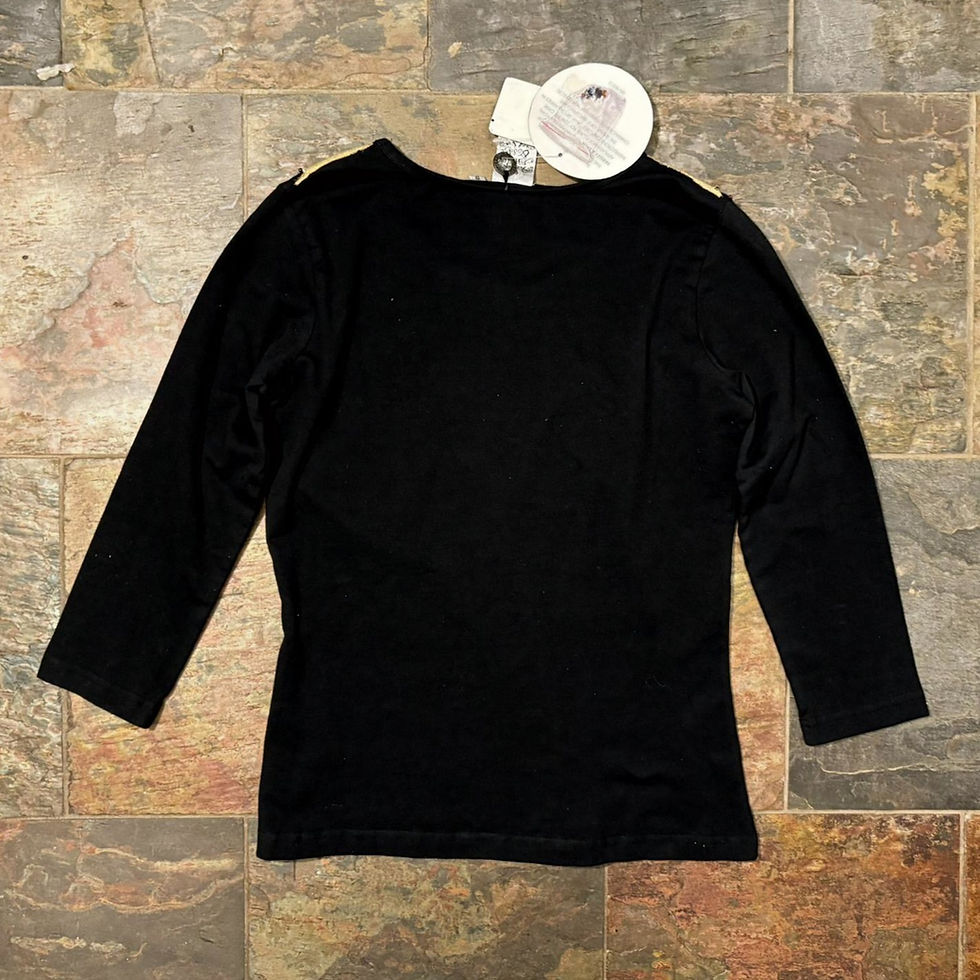 Thumbnail: Embellished Black Cotton Top – Artistic Beadwork, Unique Sustainable Style, Soft